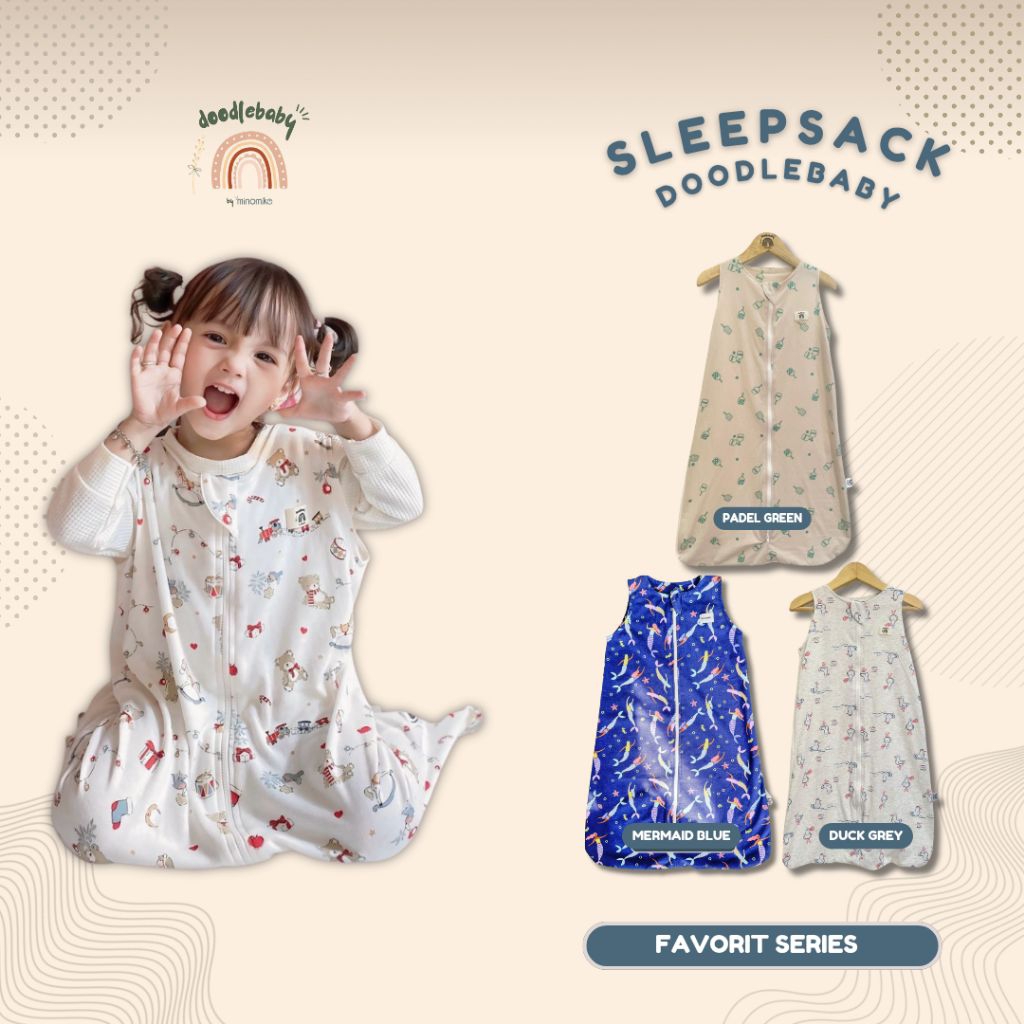Doodlebaby by Minomiko Sleepsack Favorite Series ถุงนอนเด็ก (TOG 0.5) ผ้าห่มเด็ก