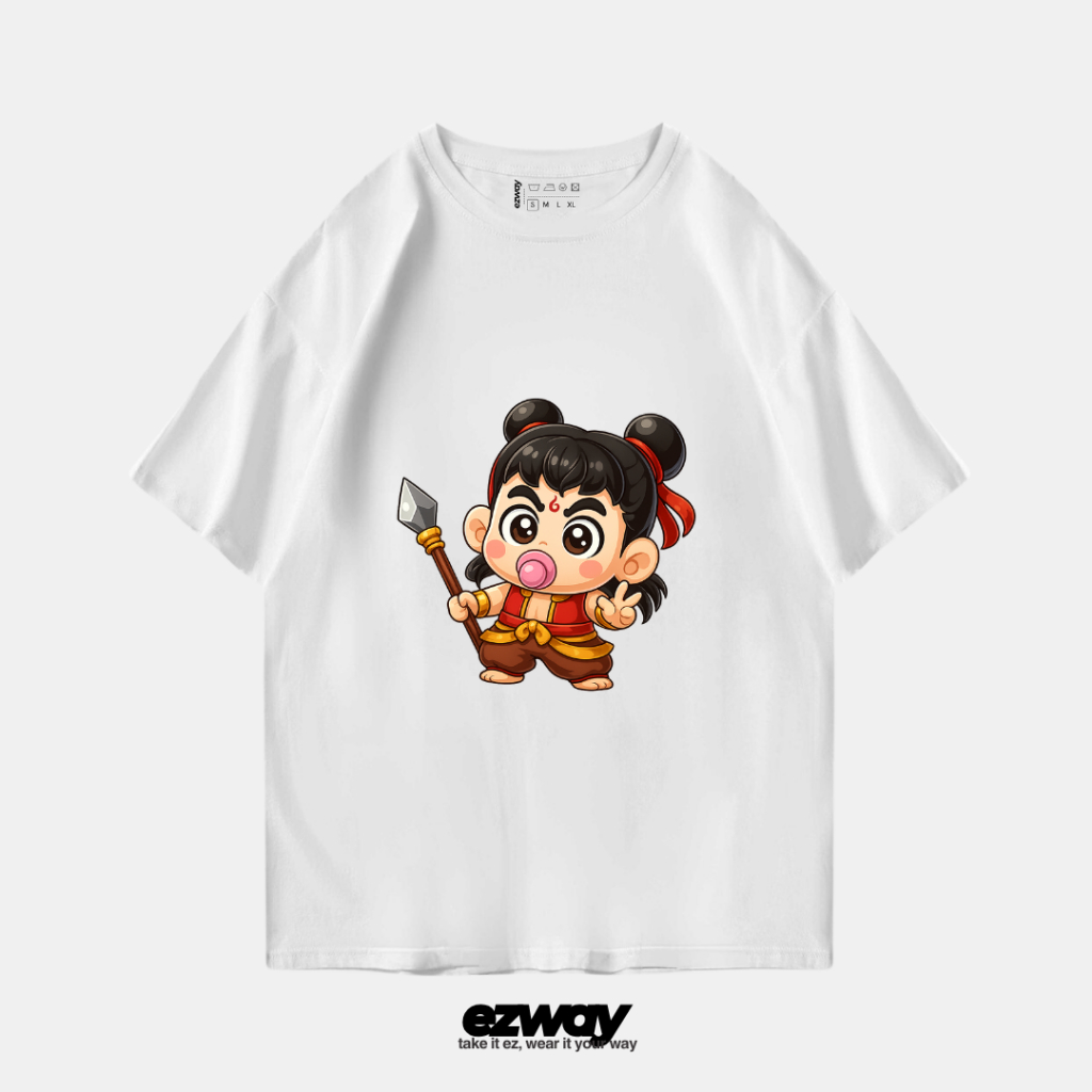 เสื้อยืด Ezway Shinchan Nezha | เสื้อยืดโอเวอร์ไซส์ครอปเด็ก Unisex