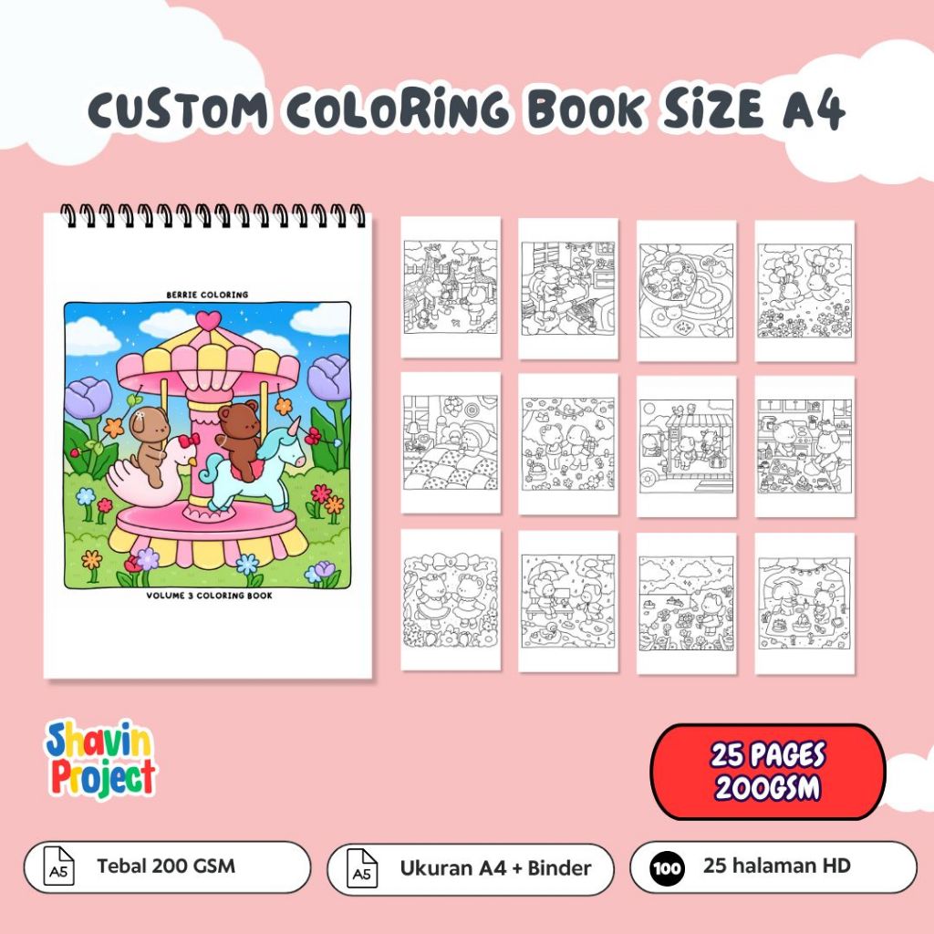 หนังสือระบายสี A4 สําหรับแฝด ผู้ใหญ่ และวัยรุ่น 200gsm
