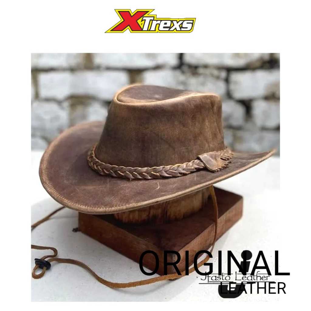 Revermen Original Leather Cowboy Hat - Cool & Style Mens Accessories