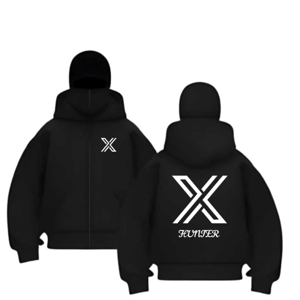Hoodie Zipper Balaclava X-Hanter Black Premium Unisex