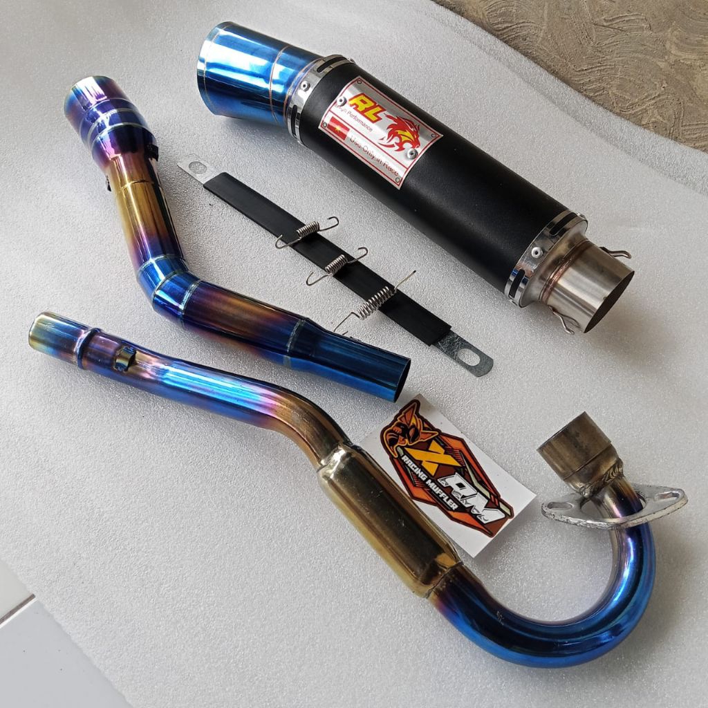 EXHAUST RL สีแดง Leo 51 มม.สําหรับ klx 150 crf 150 wr 155 ksr 110 dtracker xtz 125 xr 200 xr 150