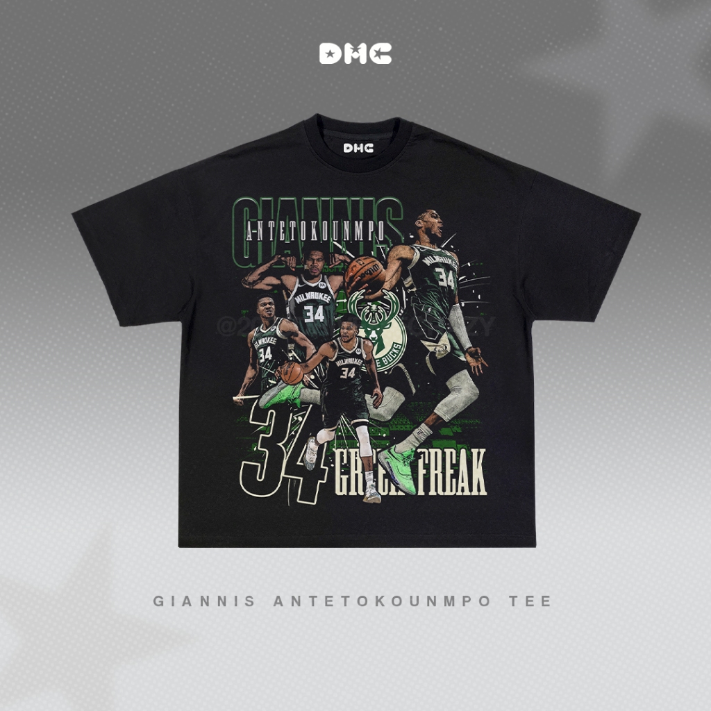 DMC Giannis Antetokounmpo Milwaukee Bucks Basketball เสื้อยืดขนาดใหญ่