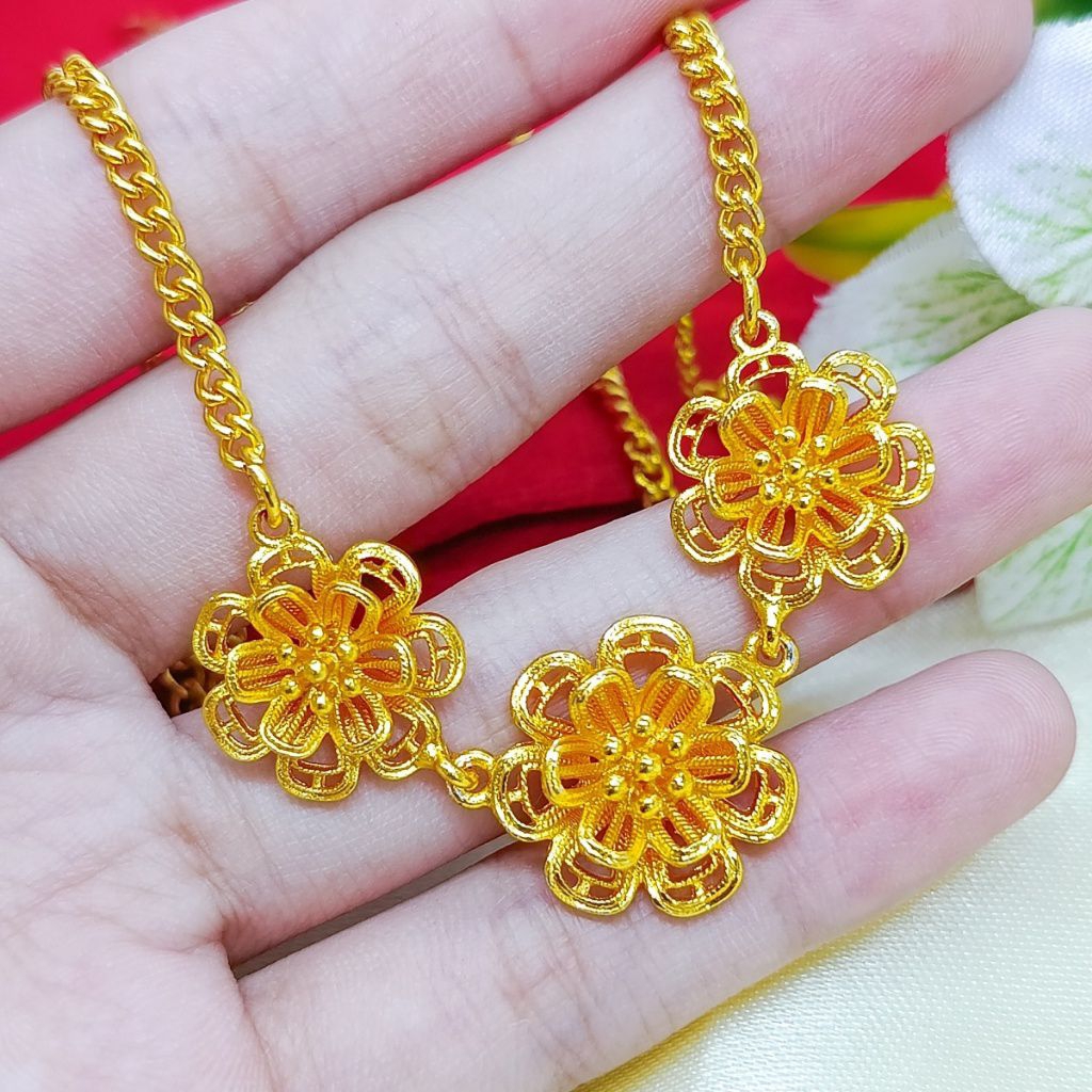 24K GOLD PLATED KENDARI FLOWER HIJAB NECKLACE