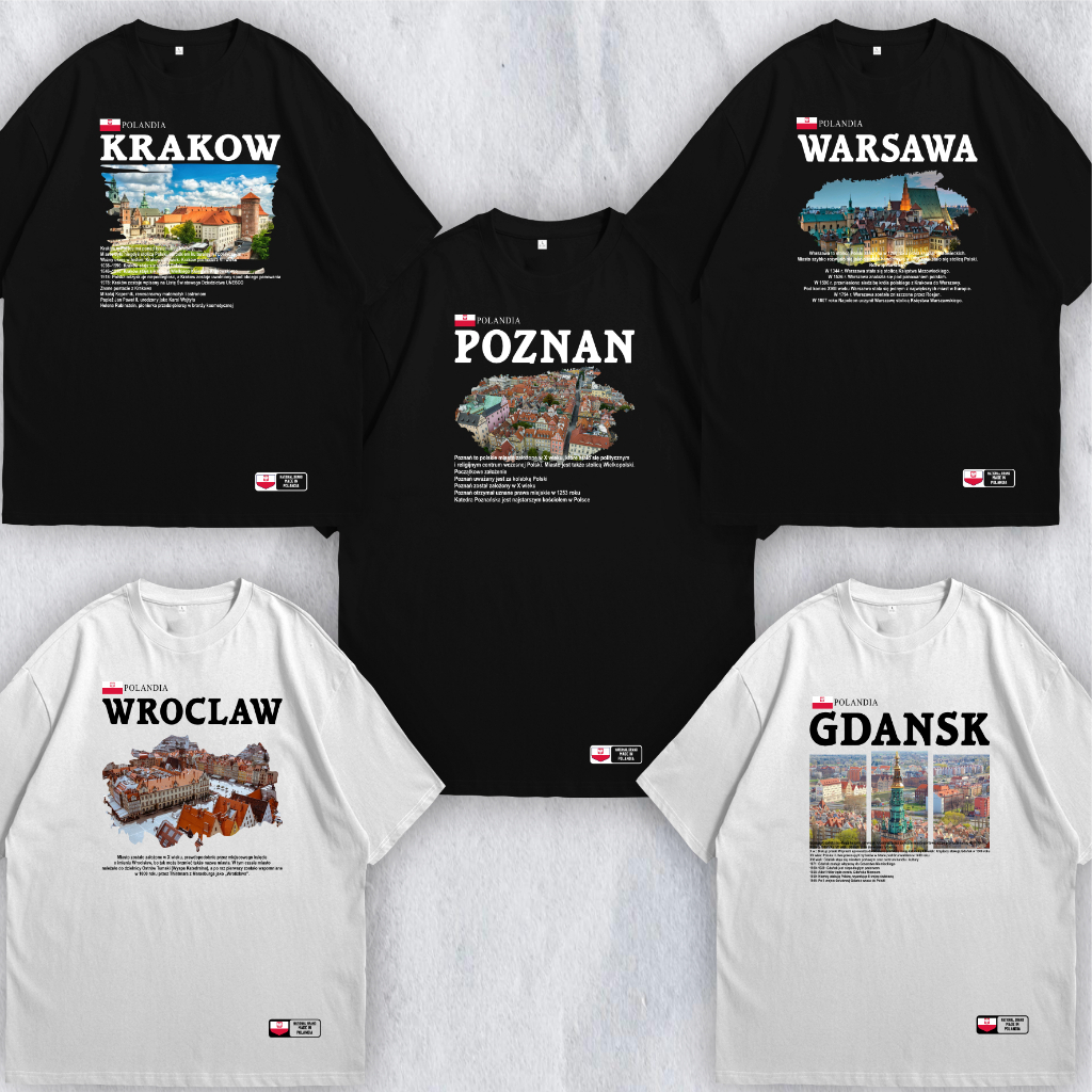 เสื้อยืด ของที่ระลึกประเทศ 2โปแลนด์ Krakow Poznan Warsawa Wroclaw Gdansk Premium Quality - GDANSK Ci