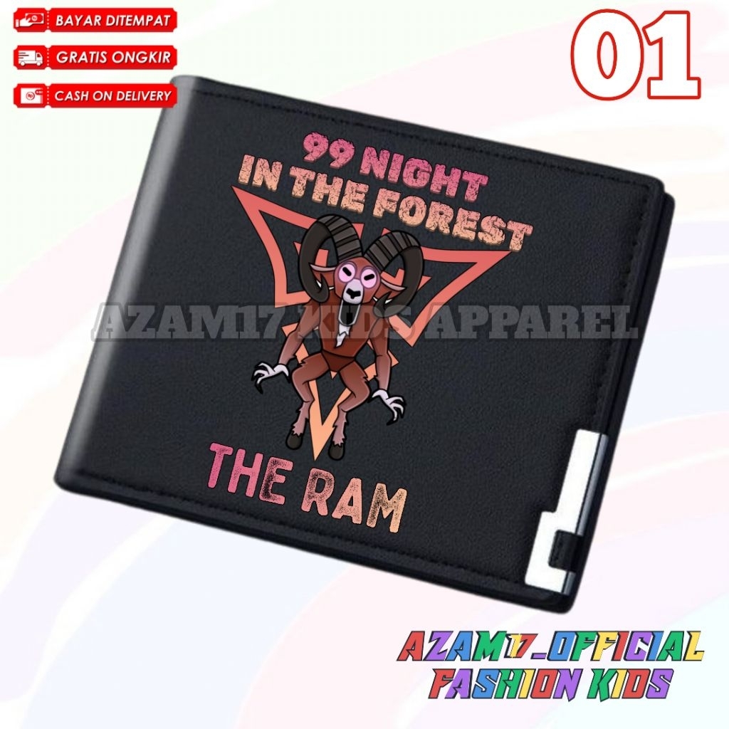 CHILDRENS WALLET 99 NIGHT IN THE FOREST THE DEER THE RAM THE GOAT ETC FREE NAME / FOLDING WALLET FOR