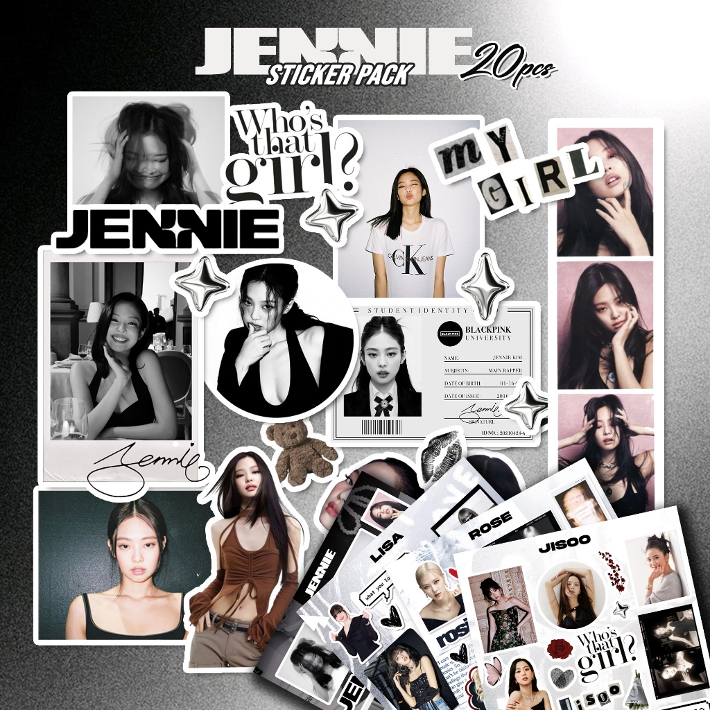 Blackpink สติ๊กเกอร์สมาชิก แบล็คพิ้งค์ 20 ชิ้น | Jennie Jisoo Lisa Rose Sticker ความงาม