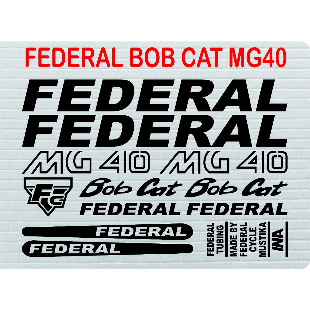 Federal bobcat mg40 สติ๊กเกอร์ตัดจักรยาน