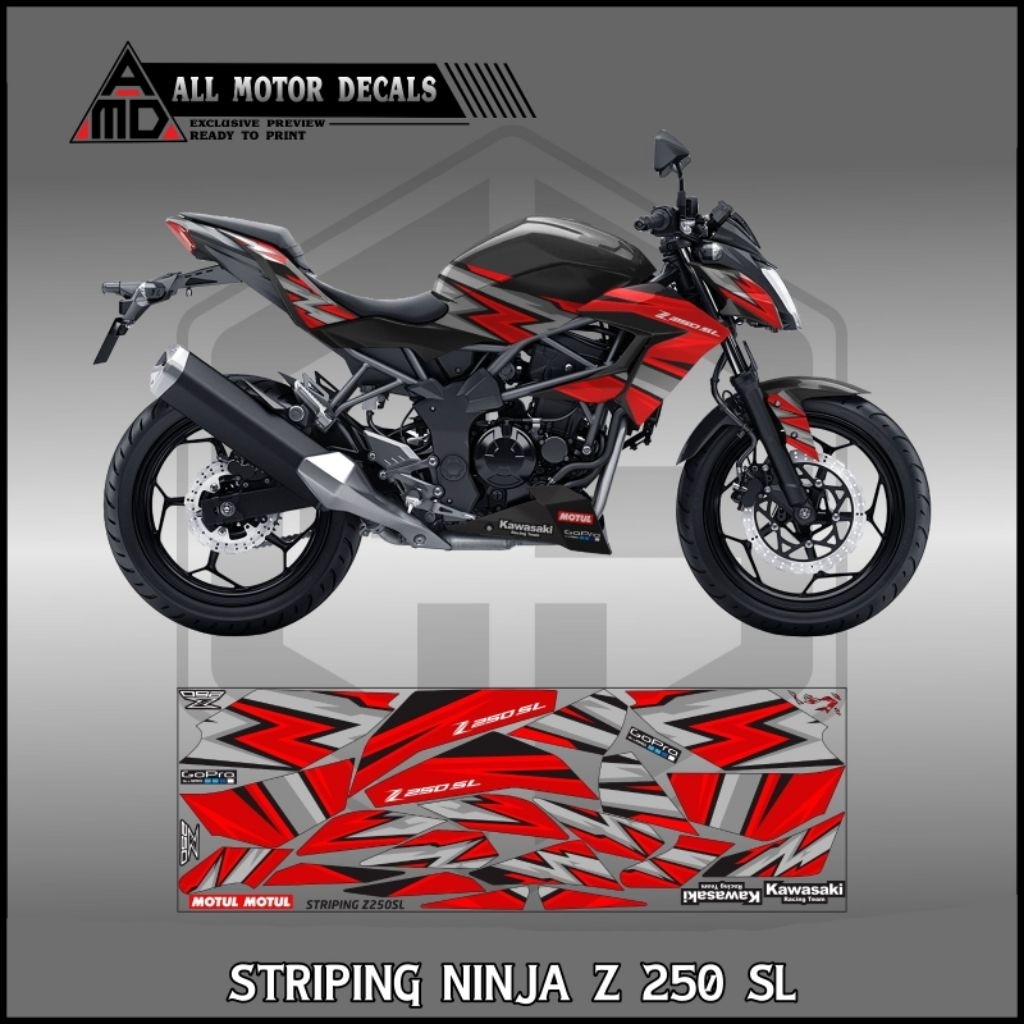 Ninja Z 250Sl Striping / Kawasaki Ninja 250 Z Sl Sticker / Ninja Z 250SL Motorcycle Decal