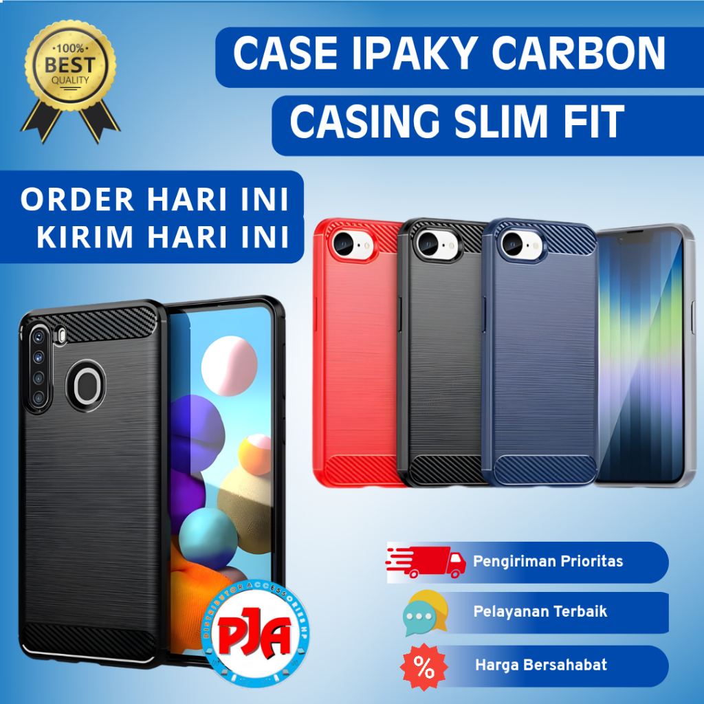 Softcase Case Casing Ipaky Carbon Realme C17 7i