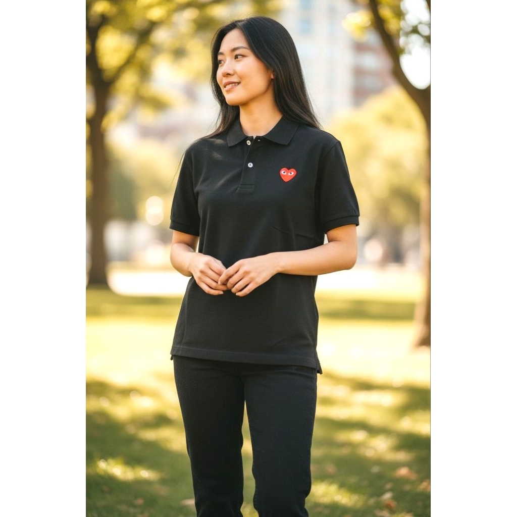 เสื้อโปโลปักโลโก้ Play Love CDG