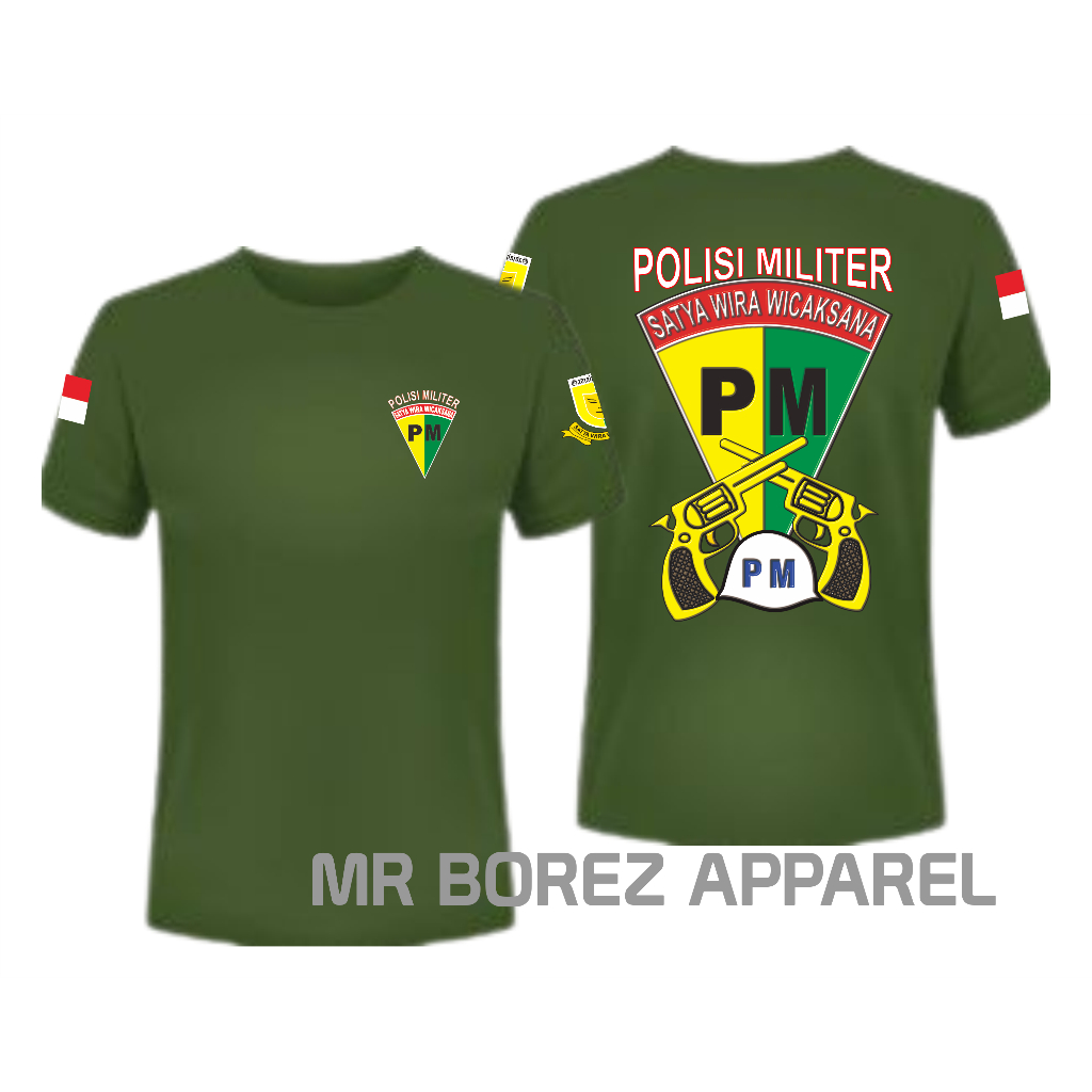 HIJAU Army Green Short and Long Sleeve Military Police T-Shirt // Short and Long Sleeve Army Green P