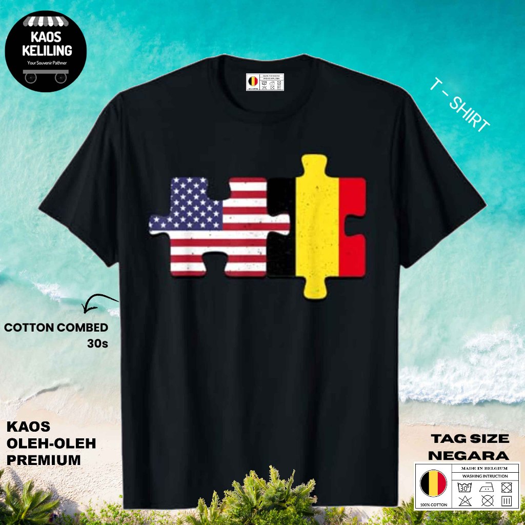 BELGIUM SOUVENIR เสื้อยืด 42 พร้อม ORIGINAL BELGIUM LABEL TAG ของขวัญพรีเมี่ยม SOUVENIR CLOTHES