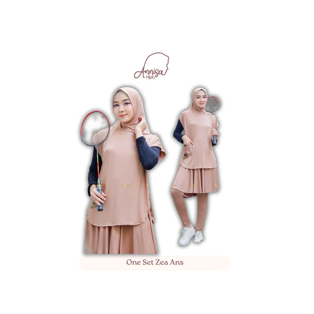 Annisa Hijab-One Set Zea Ans มีเสื้อกระเป๋าด้านขวา Zoya Premium by.Ans