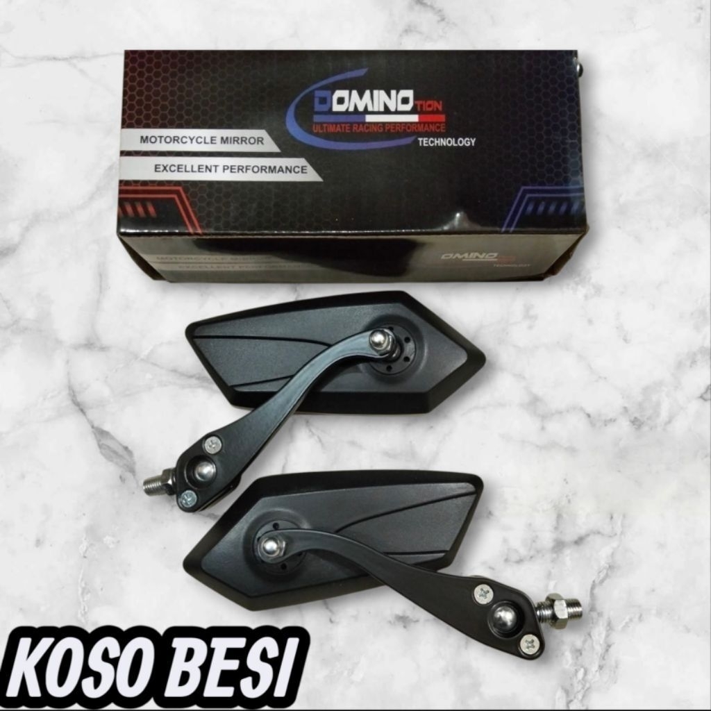 กระจกรถจักรยานยนต์สากล koso iron black / ples adapter bolt
