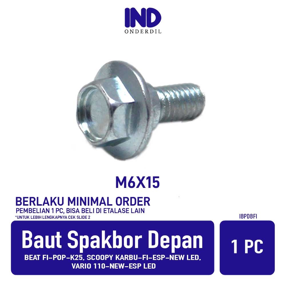 บังโคลนหน้า-สลักเกลียว Spakboard สําหรับ Beat FI-Pop-K25/Scoopy คาร์บูเรเตอร์-eSP-New LED M6x15-6x15