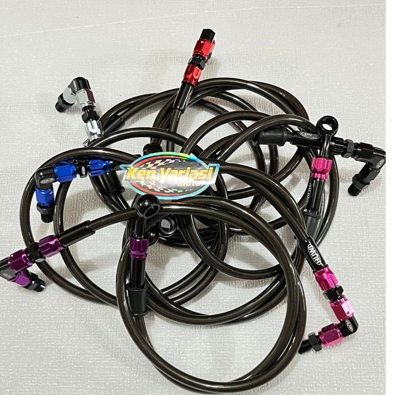 สินค้าประเทศไทย !! สายเบรคหน้าคาร์บอนไฟเบอร์ premium series rs8 banjo L 90 cm 90cm mio sporty smile 