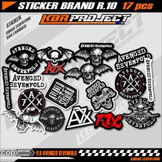 17 Pcs Stiker Avenged sevenfold Band Rock A7X Sticker pack band sudah terpotong Anti Air Anti Luntur