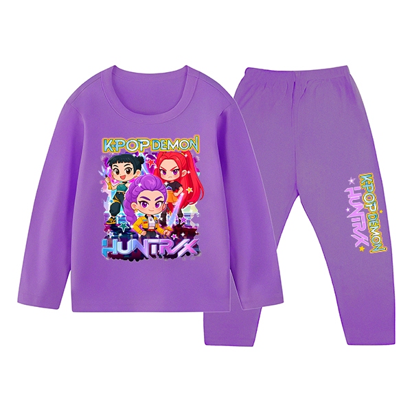 Demon Hunter KPOP ชุดนอนสําหรับเด็กผู้หญิงแขนยาว/ชุดนอนเด็กผู้หญิง 2075