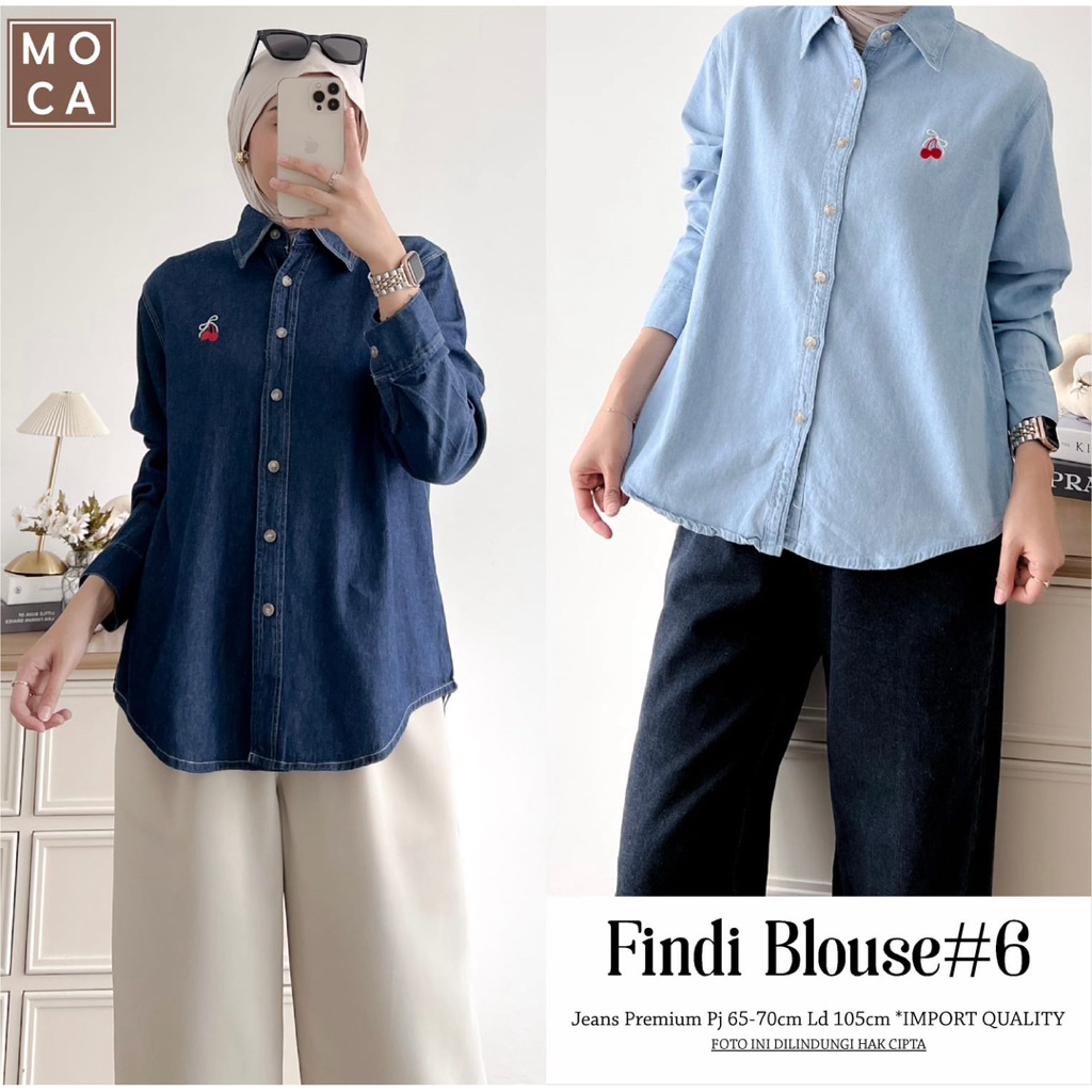 NO CANCEL• Findi Blouse 6 by Moca• Jeans Blouse Top