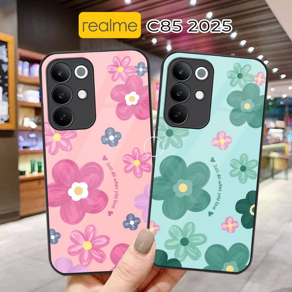 HP ล่าสุด Realme C85 Glass Softcase กล้องป้องกันเคสโทรศัพท์ [LL65] เคสโทรศัพท์ Realme C85
