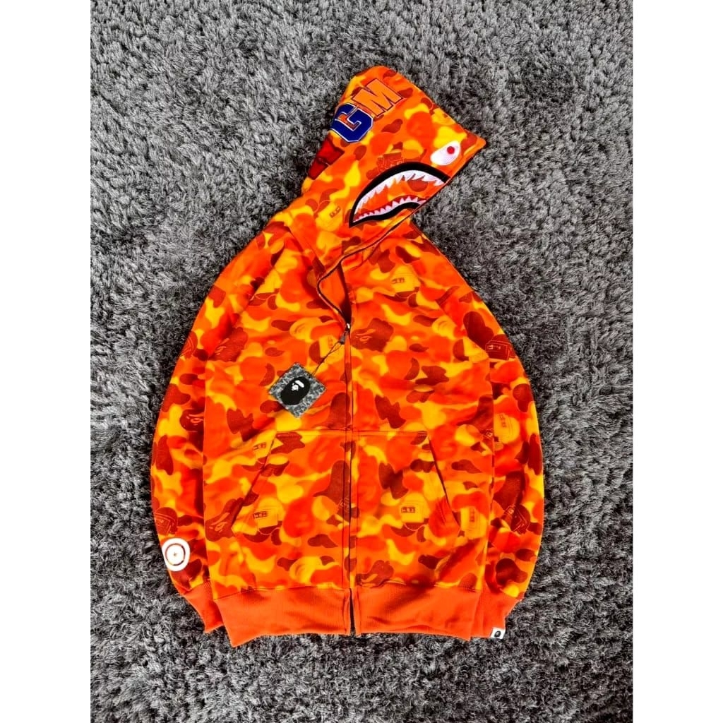 BAPE PBG ORANGE ZIPPER HOODIE