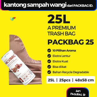 PACKBAG ID Basket Liner S, 25L, Plastik Sampah Wangi, Plastik Sampah Gulung, Degradable 25pcs