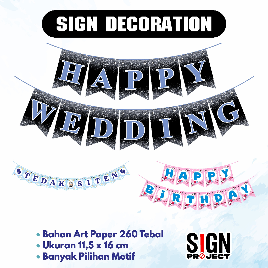 BANNER HAPPY WEDDING BACKGROUND WEDDING WRITING WEDDING EVENT BUNTING FLAG WEDDING DECORATION
