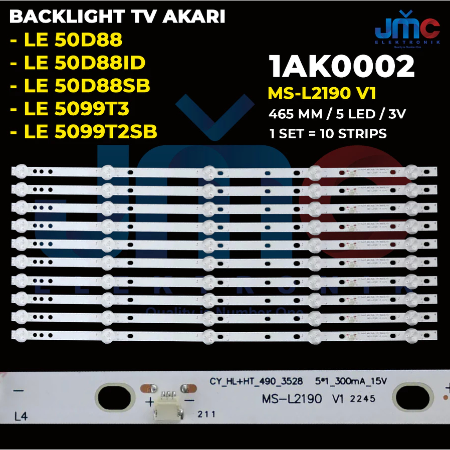 AKARI LED TV BACKLIGHT LE50D88 LE50D88SB LE50D88ID LE5099T3 LE5099T2SB LE-50D88 LE-50D88SB LE-50D88 