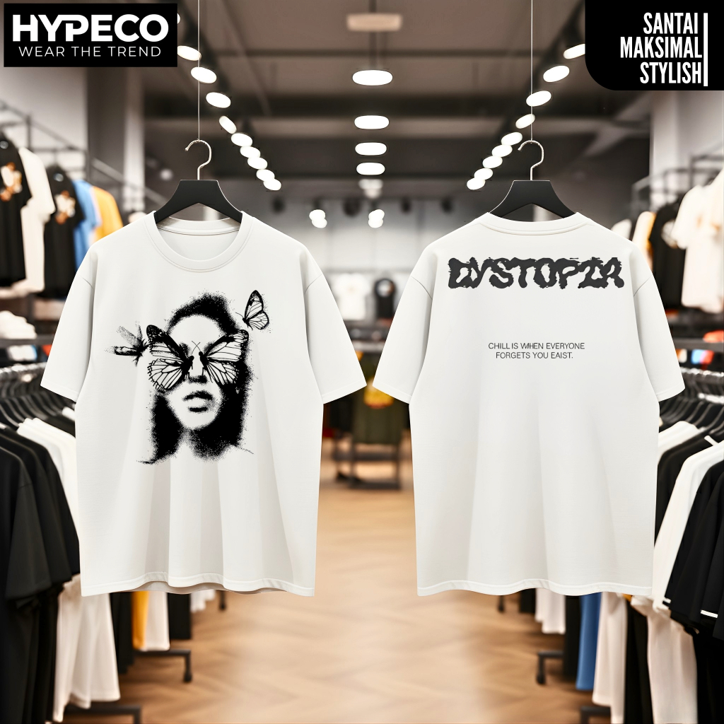 เสื้อยืด Hipco Unisex Classic Oversize | ลําลองขาวดํา ทรงสูงสุด Z04