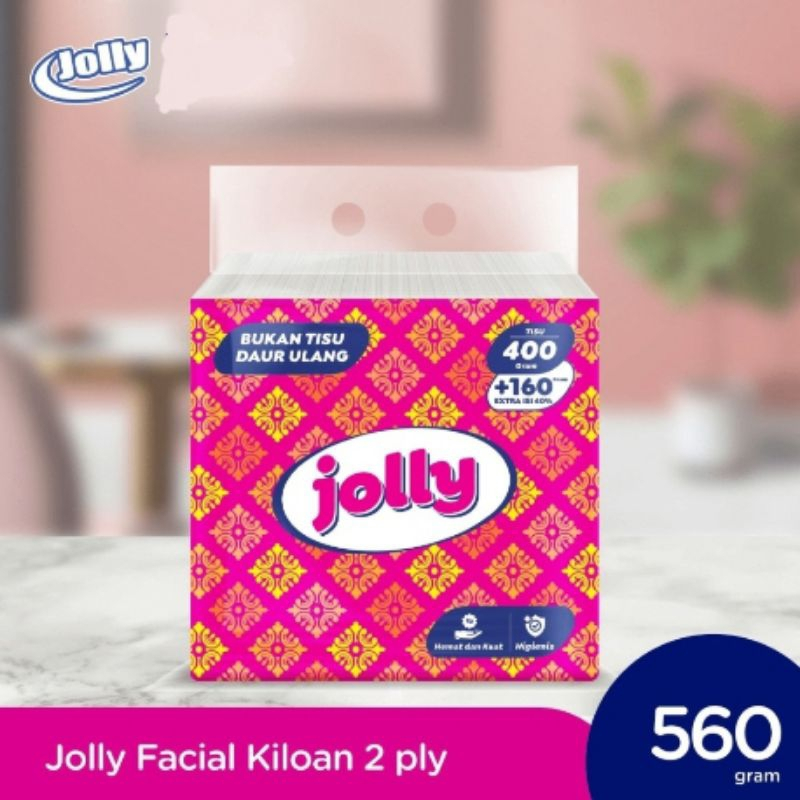 (1 ชิ้น) JOLLY TISSUE 560 GRAM 2PLY FACIAL TISSUE KILOAN FACIAL TISSUE