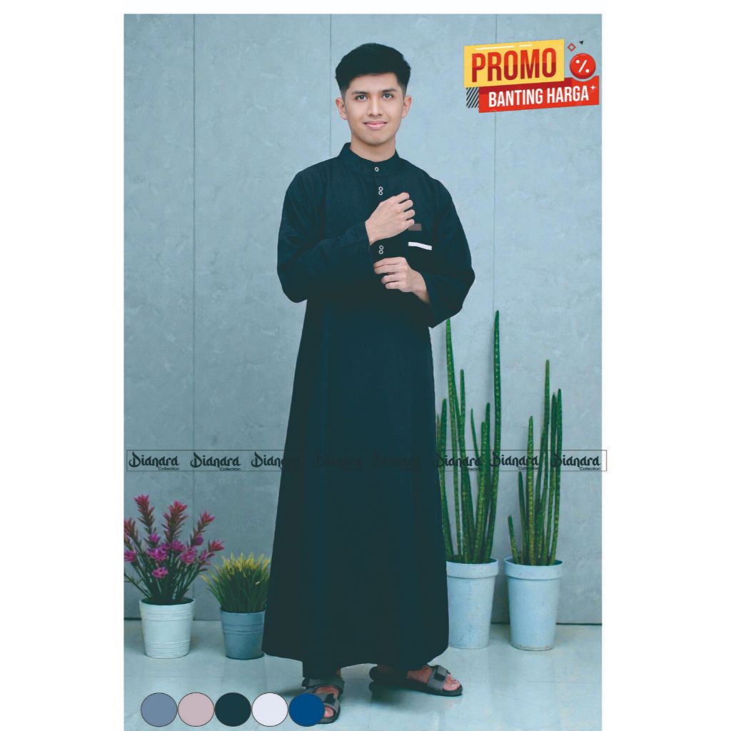 ผู้ชาย GAMIS MENS ROBE MENS ROBE LONG-SLEEVED GAMIS PLAIN ROBE