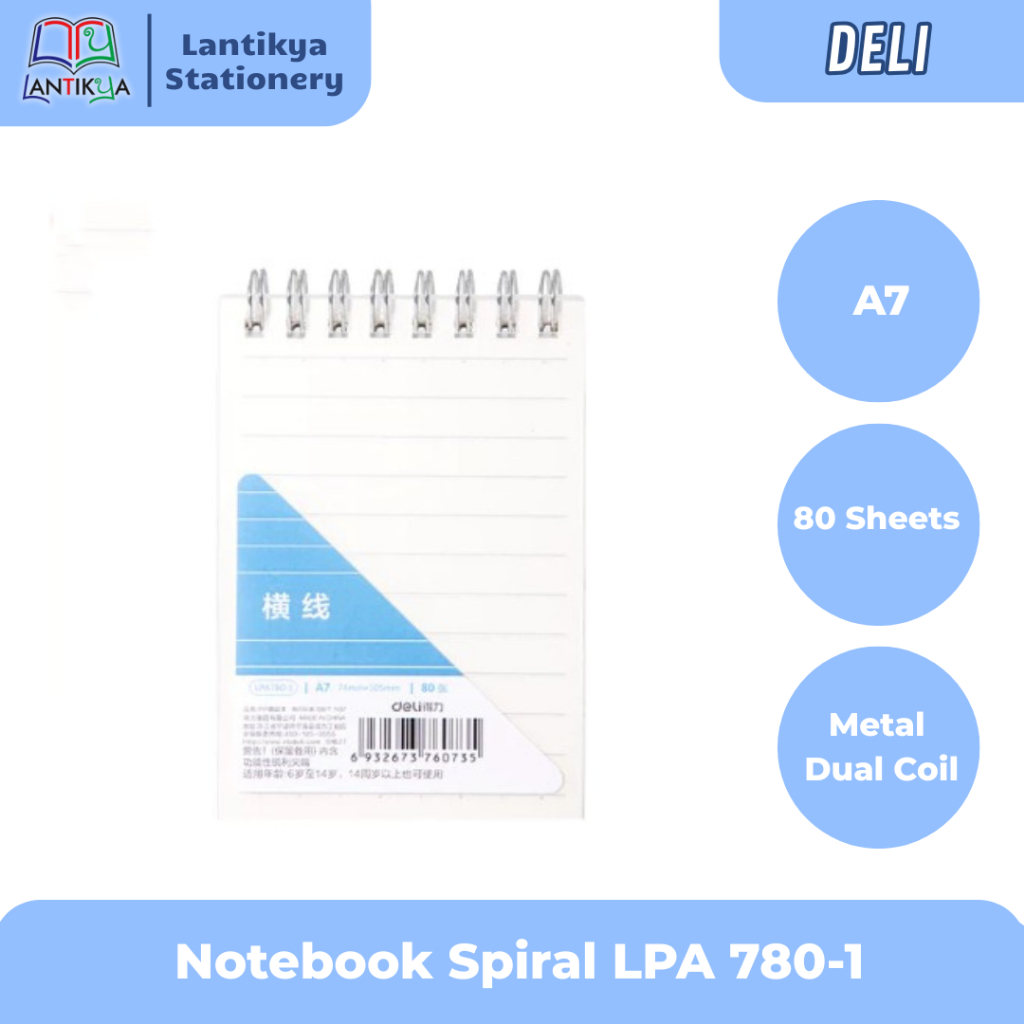 Deli Notebook Spiral A7 / Notebook Size A7 LPA 780-1