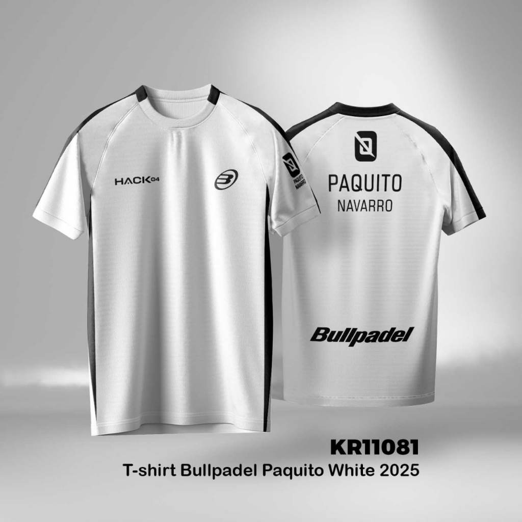 เสื้อยืด Padel Jersey Bullpadel Paquito White 2025 Unisex Fullprint KR11081