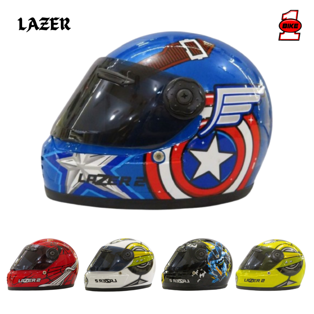 WEST LAZER CHILDRENS FULL FACE HELMET / FULL FACE MOTIF HELMET / BOYS / GIRLS / CUTE MOTIF / COOL MO