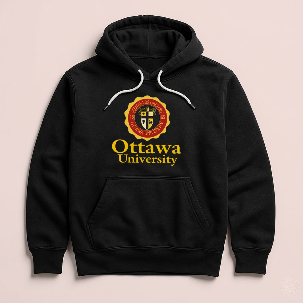 Hoodie Ottawa University Kansas สหรัฐอเมริกา Unisex เสื้อกันหนาวขนแกะ Hoodie ผ้าสีดํา