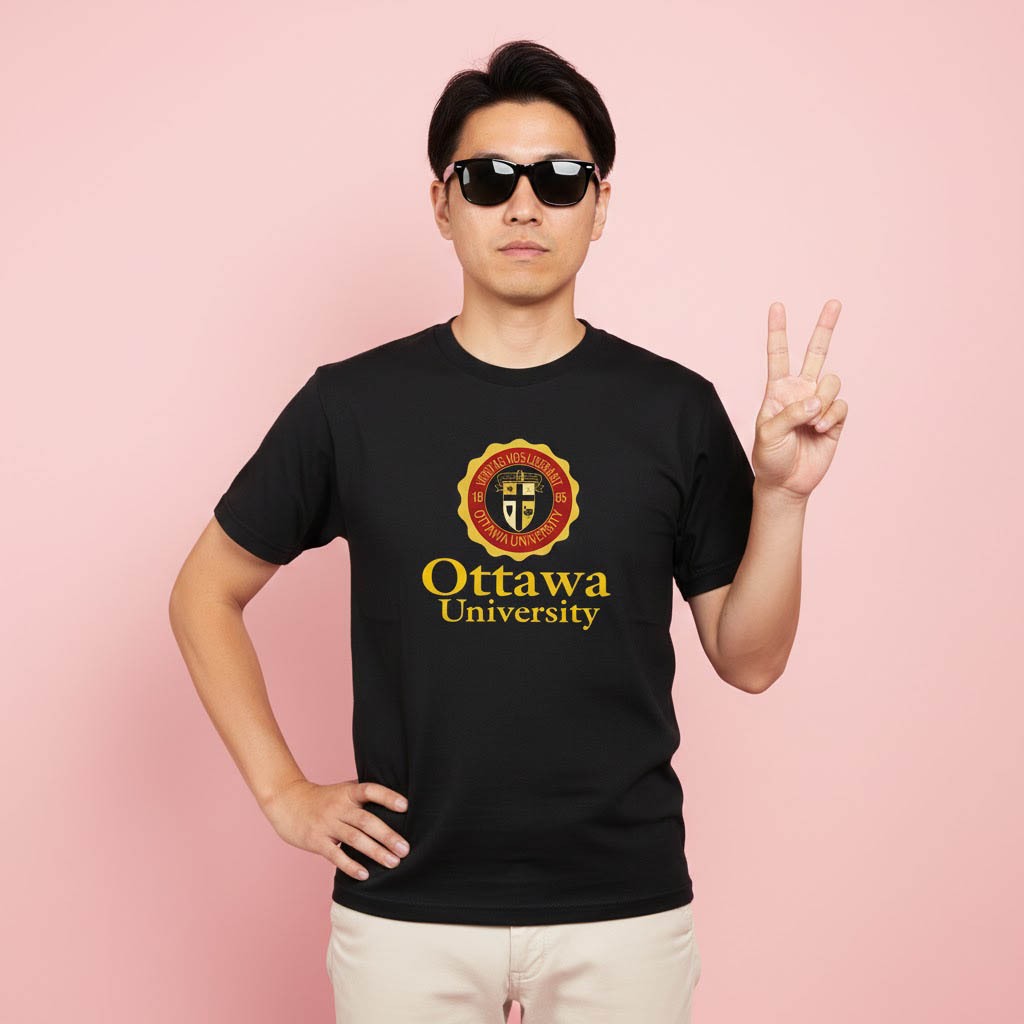 เสื้อยืด Ottawa University Kansas สหรัฐอเมริกา Unisex Cotton Combad เสื้อยืด Distro เสื้อผ้า