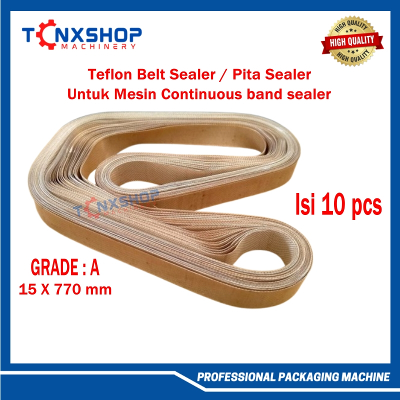 เข็มขัดเทฟลอน 15x770 มม. เครื่องซีลเทปต่อเนื่อง FRB-770 Hualian Wirapax