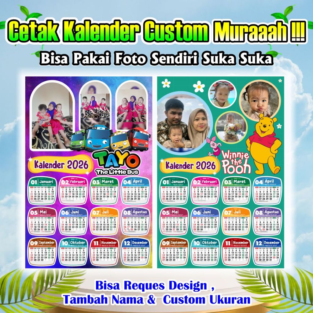2026 CALENDAR CUSTOM YOUR OWN PHOTO A3+ SIZE PART 1