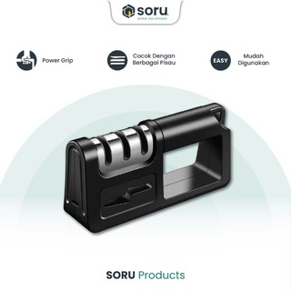 SORU - Alat Asahan Pengasah Pisau dan Gunting - Knife & Scissors Sharpener 3 Steps