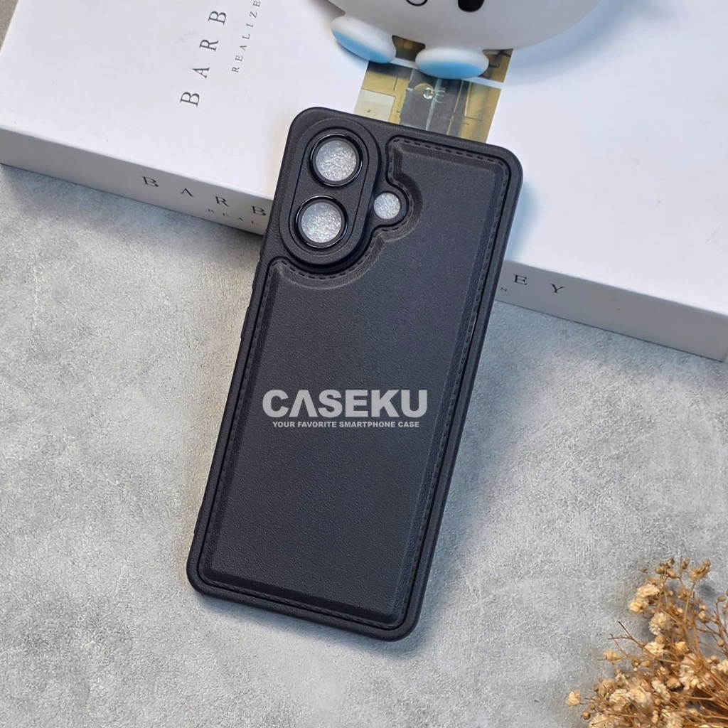 เคส Vivo V60 Lite Leather Pro Camera เคสสีดํา Vivo V60 Lite