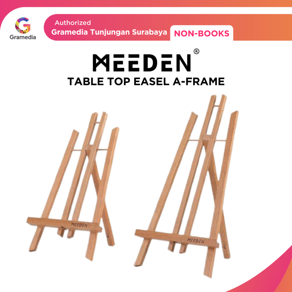 Gramedia Tunjungan: Meeden Table Top Stand A-Frame Portable Display Stand Painting - 40 cm HEIGHT