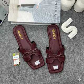 Sandal Wanita Selop Teplek Motif Pita Trendy Murah - Shoes