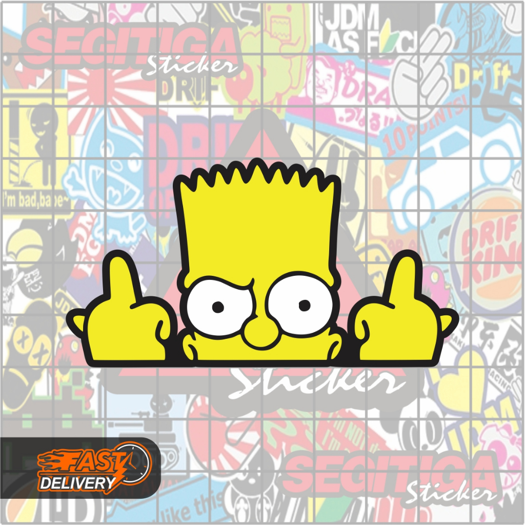 Simpson Fck V2 Bart สติ๊กเกอร์ ขนาด 7.5 x 4 ซม