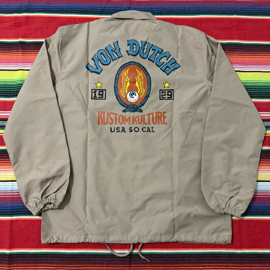 WIND BREAKER - VONDUTCH - L - เสื้อแจ็คเก็ต KAKI ดั้งเดิม