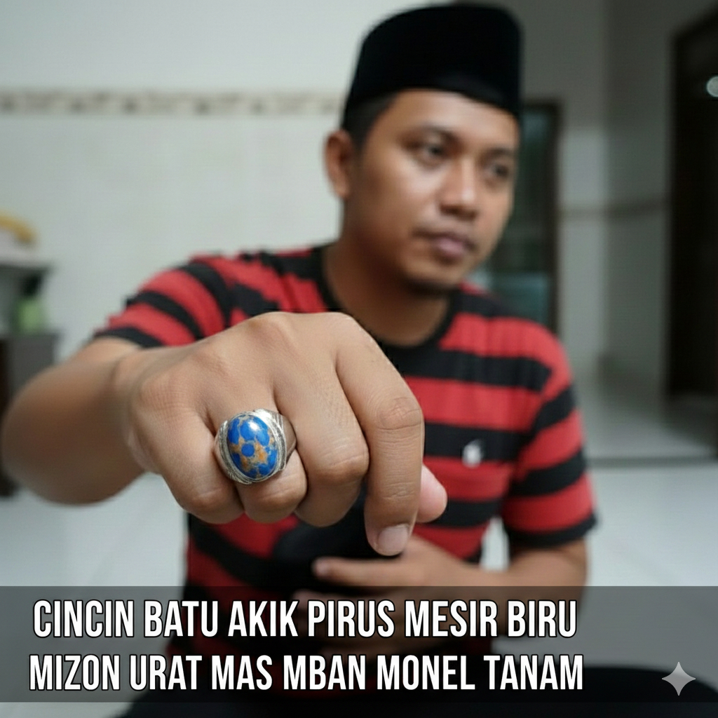 MONEL RING BLUE TURQUOISE STONE MIZONE GOLD VEIN