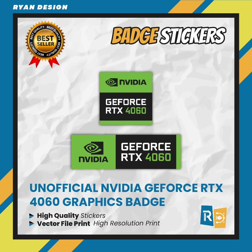 Nvidia Geforce RTX 4060 ป้ายสติ๊กเกอร์โลโก้โฮโลแกรม (Unofficial)