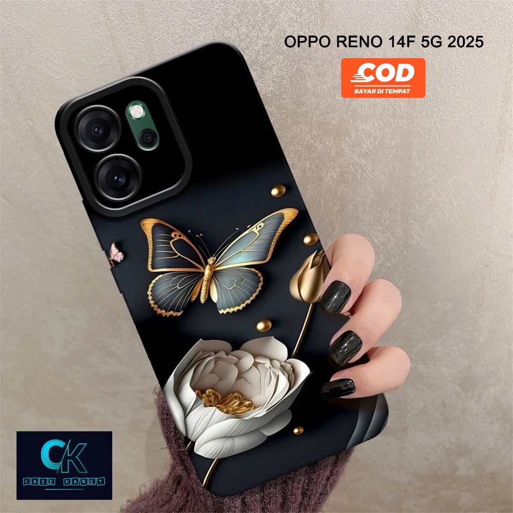 HP ล่าสุด OPPO RENO 14F 5G 2025 Case - เคสแฟชั่นผีเสื้อ - เคสยาง - เคสโทรศัพท์ OPPO RENO 14F 5G - เค