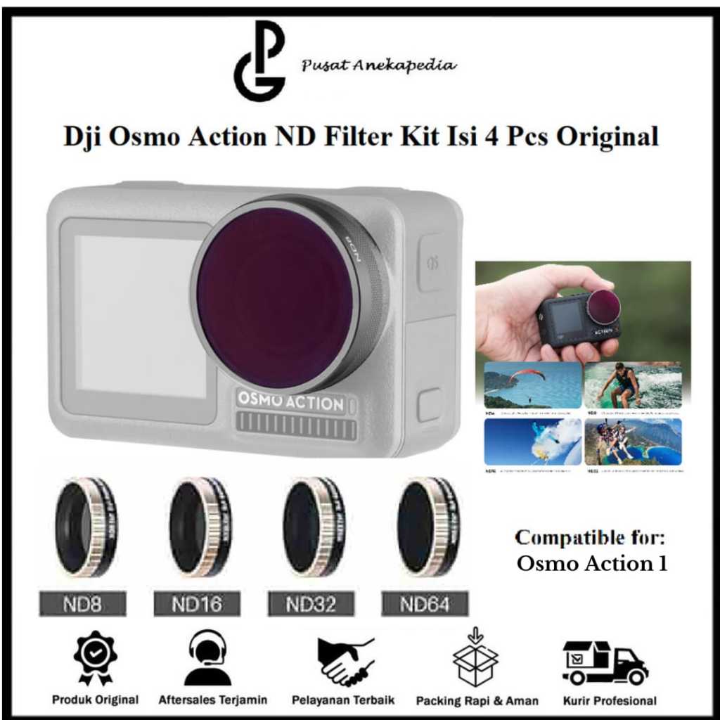 Dji Osmo Action ND Filter Kit ND4/ND8/ND16/ND32 เนื้อหา 4 ชิ้นเดิม