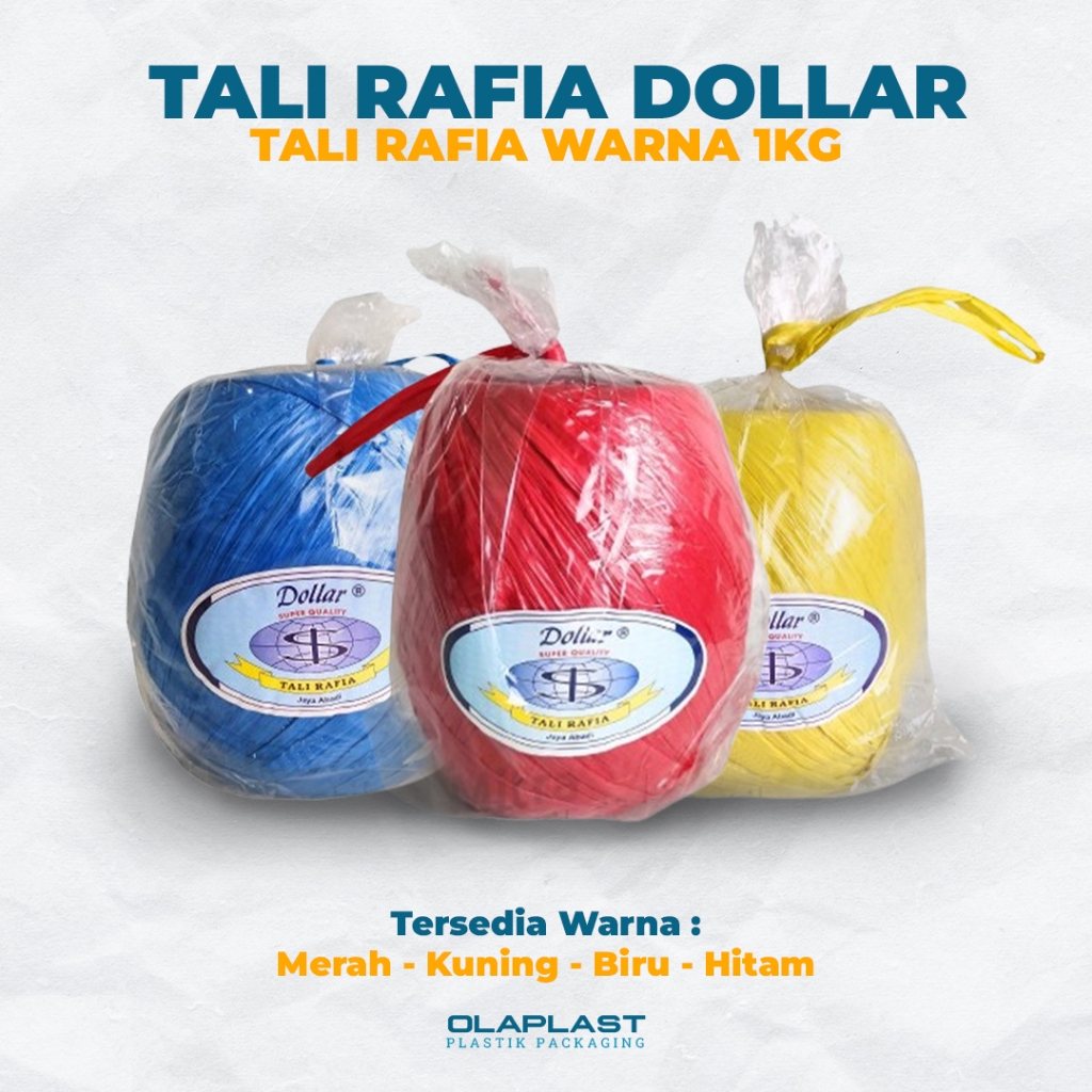 1 กก. Dollar Rapia เชือกสี / เชือก Rapiah สีดํา Dollar Raffia เชือก 1 กก. สี